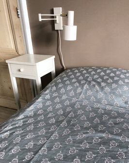 quilt zomer reversible dun-sprei 1 pers. 1- grijs-blauw/taupe/zwart 