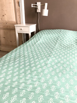 quilt zomer reversible dun-sprei 1 pers. 2- petrol/jade groen 