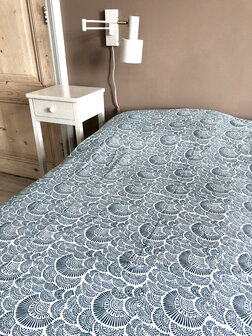 quilt zomer reversible dun-sprei 1 pers. 2- petrol/jade groen 