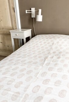 quilt zomer reversible dun-sprei 2 pers. 8- wit paisley/mini lotus bruin