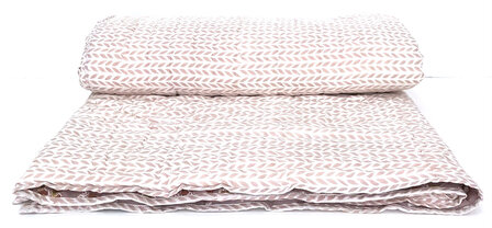 deken quilt tweepersoons reversible blockprint 8- vergrijsd paars/oud roze