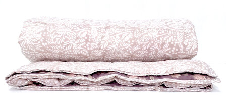 UITVERKOCHT- deken quilt eenpersoons reversible blockprint 5- oud paars/oud roze