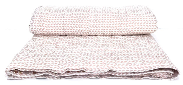 deken quilt tweepersoons reversible blockprint 8- vergrijsd paars/oud roze