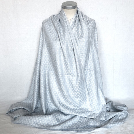 plaid/omslagdoek wolmix reversible 4-licht grijs